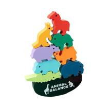 Blocos De Equilíbrio De Dinossauro Animal De Madeira Para Crianças Montessori Empilhamento Brinquedo