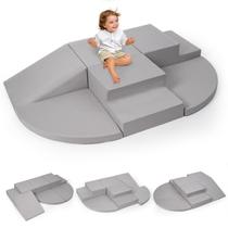 Blocos de escalada de espuma Rinnebbit de 6 peças para crianças pequenas, cinza Blocos de escalada de espuma Rinnebbit de 6 peças para crianças pequenas, cinza