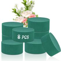 Blocos de espuma floral SupKing, 8 peças de flores redondas, verdes úmidas e secas