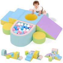 Blocos de espuma para escalada JUOIFIP para crianças pequenas, 6 peças, com piscina de bolinhas