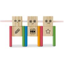 Blocos de madeira magnéticos- 4 peças kit pessoinha