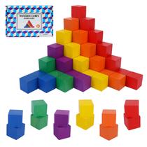 Blocos de madeira Offelec 108, pacote 2,54 cm, 6 cores para crianças a partir de 3 anos