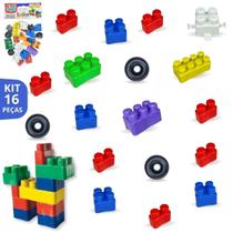 Blocos De Montar 16 Peças Brinquedo Educativo Infantil Blocos De Montar 16 Peças Brinquedo Educativo Infantil
