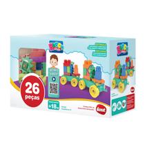 Blocos De Montar 26 Peças Brinquedo Infantil Educativo Trenzinho Para Crianças Imaginação Criatividade Bloquinhos Encaixar Blocos De Montar 26 Peças Brinquedo Infantil Educativo Trenzinho Para Crianças Imaginação Criatividade Bloquinhos Encaixar