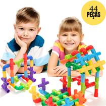 Blocos de Montar 44 Pçs Grandes Brinquedo Infantil Resistente Pecinhas Montar Encaixar Construir Criar