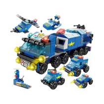 Blocos De Montar 6 Em 1: Mini Carro De Polícia, Caminhão De Bombeiros, Caminhão Carregador, Avião E Blocos De Montar 6 Em 1: Mini Carro De Polícia, Caminhão De Bombeiros, Caminhão Carregador, Avião E