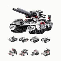 Blocos de Montar 8 em 1 Tanque, Avião e Caminhão, 1099 Peças