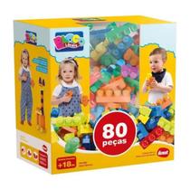 Blocos De Montar 80 Peças Mais Blocos Dismat Mk380