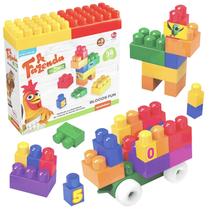 Blocos De Montar A Fazenda Do Zenon Brinquedo Didático Colorido 38 Peças 3+ Anos