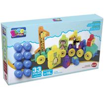 Blocos de Montar Animais Trem Puxa Zoo 33 Peças Blocolândia Blocos de Montar Animais Trem Puxa Zoo 33 Peças Blocolândia