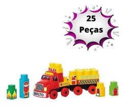 Blocos De Montar Baby Land Bombeiro 25 Pcs