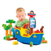 Blocos de Montar Baby Land Navio Pirata 30 Blocos - Cardoso Blocos de Montar Baby Land Navio Pirata 30 Blocos - Cardoso
