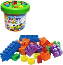 Blocos de montar bloc no balde funny com 50 pecas - FUNNY TOYS