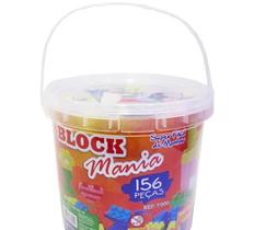 Blocos de Montar Bloc no Balde Mania 156 Peças - Brinquedo Didático