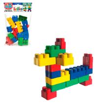 Blocos de montar bloc slim de plástico de brinquedo para encaixar com 30 peças colorido