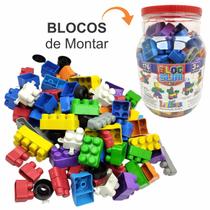 Blocos De Montar Bloc Slin 176 Peças Brinquedo Interativo Educativo Pote Com Tampa Peças Coloridas