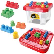 Blocos de montar bloc tchuco blocks colors com 44 pecas na mesa 30x18,5cm - SAMBA TOYS