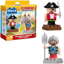 Blocos de montar blocks pirata e guerreiro epic adventure com 5 adesivos e 18 pecas