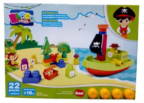 Blocos de Montar - Blocolandia - Ilha do Pirata Amarelo - MK366 DISMAT