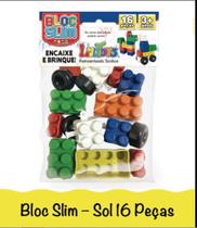 Blocos De Montar Blocslim Luctoys 16 Peças