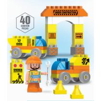 Blocos de Montar Blocz 40 peças Didático Infantil Educativo