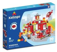 Blocos de Montar Bombeiro Peças Grandes 90 Peças Xalingo Blocos de Montar Bombeiro Peças Grandes 90 Peças Xalingo