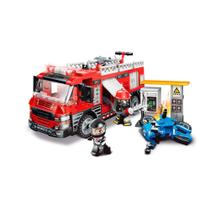 Blocos De Montar Bombeiros Ao Resgate Posto De Combustivel 275 Peças - Qman Blocos De Montar Bombeiros Ao Resgate Posto De Combustivel 275 Peças - Qman