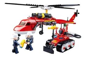 Blocos De Montar Bombeiros Helicóptero De Transporte - Multikids BR1493