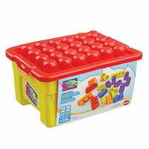 Blocos de montar box blocks vermelho 22pç mk165 - dismat