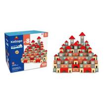 Blocos de Montar Brincando de Engenheiro 500 Peças Madeira Xalingo 67865