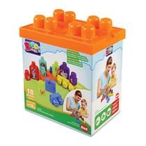 Blocos De Montar Brinquedo Infantil Educativo Meu Primeiro Bloco 18 Peças Para Crianças Estimular Imaginação Criatividade