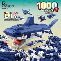 Blocos De Montar Brinquedo Tubarão E Animais Do Mar 6 Em 1 - 1000Peças