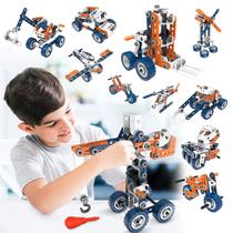 Blocos De Montar Brinquedos De Engenharia 152 Peças Com Bolsa de Armazenamento Brinquedo Educativo Tratores Guindaste 12 em 1