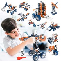Blocos De Montar Brinquedos De Engenharia 152 Peças Com Bolsa de Armazenamento Brinquedo Educativo Tratores Guindaste 12 em 1 Blocos De Montar Brinquedos De Engenharia 152 Peças Com Bolsa de Armazenamento Brinquedo Educativo Tratores Guindaste 12 em 1