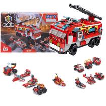 Blocos de Montar Caminhão de Bombeiro Brigada de Incêndio