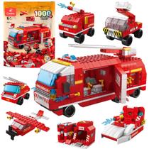 Blocos de Montar Caminhão dos Bombeiros 1000 Peças 6 em 1 - Castela