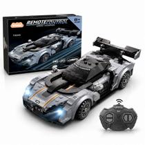 Blocos de Montar Carro com Controle Remoto Motorizado 371 Peças Superesportivo Monta e Controla Carro de Montar