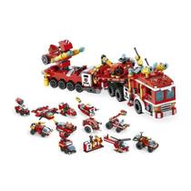Blocos de Montar Carro Veículo Caminhão de Bombeiros 557 Pçs Cubic 25 Formas Original Infantil Lego - Multilaser