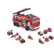 Blocos de Montar Carro Veículo Caminhão de Bombeiros 558 Pçs Cubic 25 Formas Original Infantil Lego