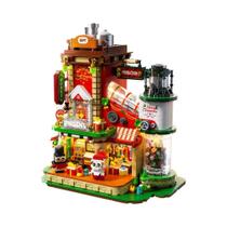 Blocos De Montar Casa De Gengibre De Natal Com Luz LED, Brinquedo DIY Para Todas as Idades Blocos De Montar Casa De Gengibre De Natal Com Luz LED, Brinquedo DIY Para Todas as Idades