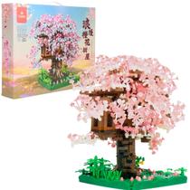 Blocos de Montar Casa na Arvore Rosa Decoração 2000+ Peças Castela