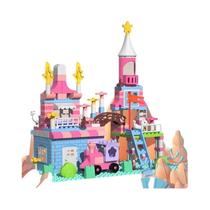 Blocos De Montar Castelo Da Princesa Rosa 174 Peças DIY Brinquedos Educacionais Coloridos Para