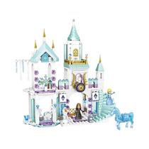 Blocos De Montar Castelo De Gelo Da Princesa Elsa 784 Peças Compatível Com LEGO Kit De Castelo