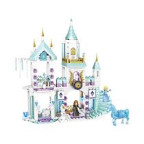 Blocos De Montar Castelo De Gelo Da Princesa Elsa, Conjunto De Castelo Mágico, Brinquedo Da Disney,