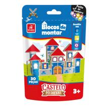 Blocos de Montar Castelo Encantado Madeira 30 Peças Educativo 3+ Blocos de Montar Castelo Encantado Madeira 30 Peças Educativo 3+