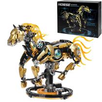 Blocos de Montar Cavalo Mecânico funxinee 1055 Peças com Luz
