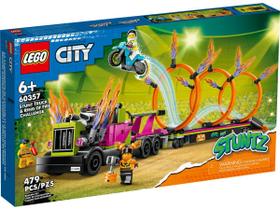 Blocos de Montar - City - Caminhao de Acrobacias e Desafio do Anel de Fogo - 60357 LEGO DO BRASIL