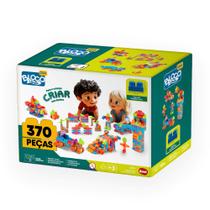 Blocos de Montar Click Monta Mais Blocolândia 370 peças Dismat XK119 Blocos de Montar Click Monta Mais Blocolândia 370 peças Dismat XK119