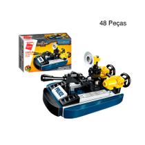 Blocos de Montar Com 48 Peças Hovercraft da Polícia Coleção Combat Zones Qman Blocos de Montar Com 48 Peças Hovercraft da Polícia Coleção Combat Zones Qman