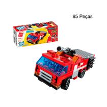 Blocos de Montar Com 85 Peças Caminhão dos Bombeiros Com Mangueira Água de Verdade Qman Blocos de Montar Com 85 Peças Caminhão dos Bombeiros Com Mangueira Água de Verdade Qman
